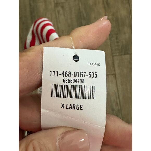 Abercrombie & Fitch Women's Red Blue Striped Cheekini One-piece Swimsuit Size XL - Picture 4 of 7